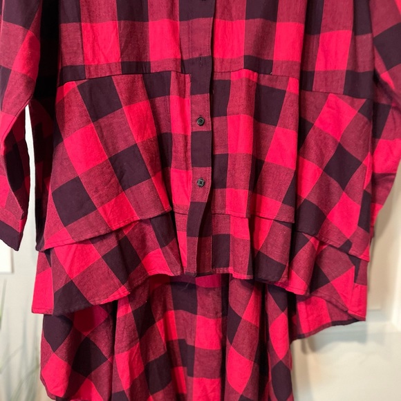 Drop waist peplum top plus size buffalo check ptp27 1/2 length 22 - Picture 3 of 7